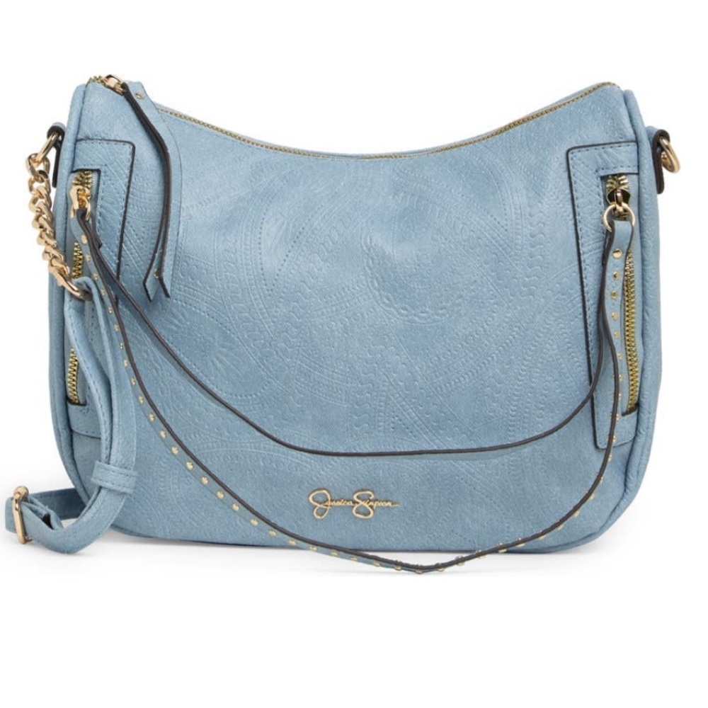Jessica Simpson Rue Sea Ice Blue Paisley Crossbody Bag